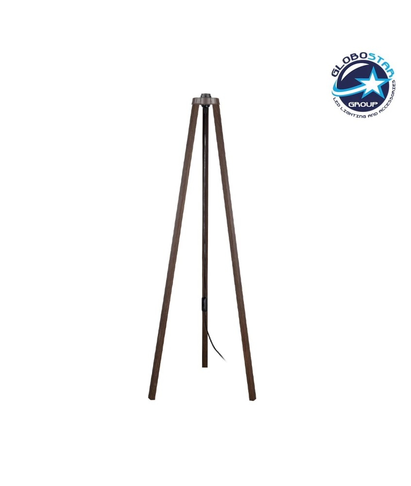 GLOBOSTAR® TRIPOD 203-0257 Μοντέρνο Επιδαπέδιο Φωτιστικό με Ντουί 1 x E27 AC 220-240V IP20 - Καφέ - Μ38 x Π38 x Υ120cm